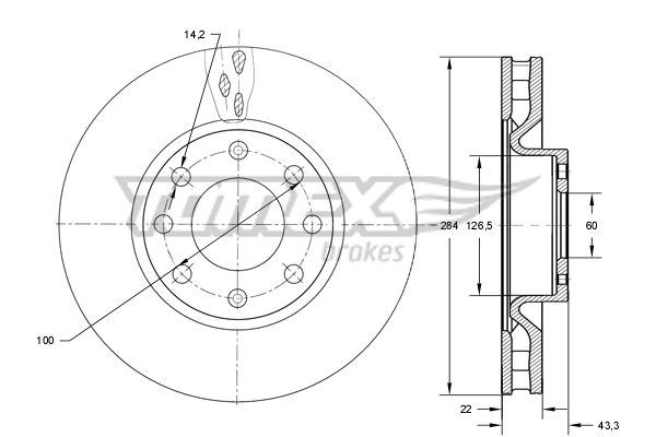 Brzdový kotúč TOMEX Brakes